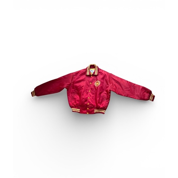 vintage-style s bomber varsity jacket, red with yellow size XL - Picture 3 of 7